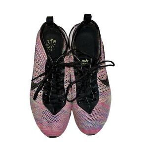 Nike Women's AirMax Flyknit Pink Multicolor Racer Sneakers 8 Lightweight Support